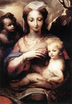 Domenico Beccafumi : Madonna with the Infant Christ and St John the Baptist